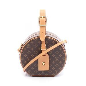 Louis Vuitton Boite Chapeau Handbag Canvas Leather Monogram Brown